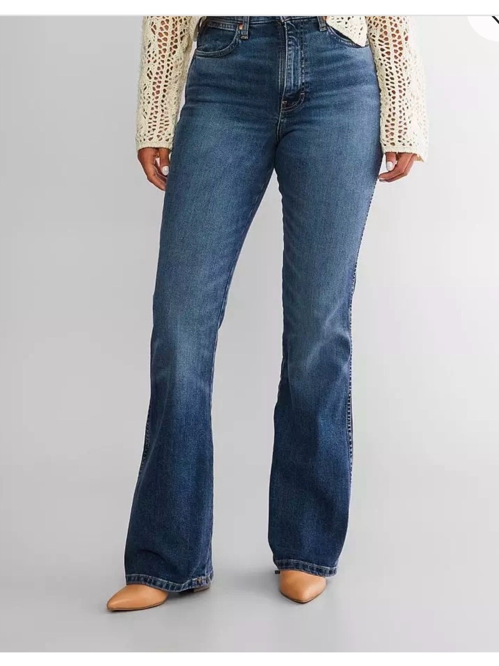 Wrangler Westward High-Rise Bootcut Jeans in Dark Blue